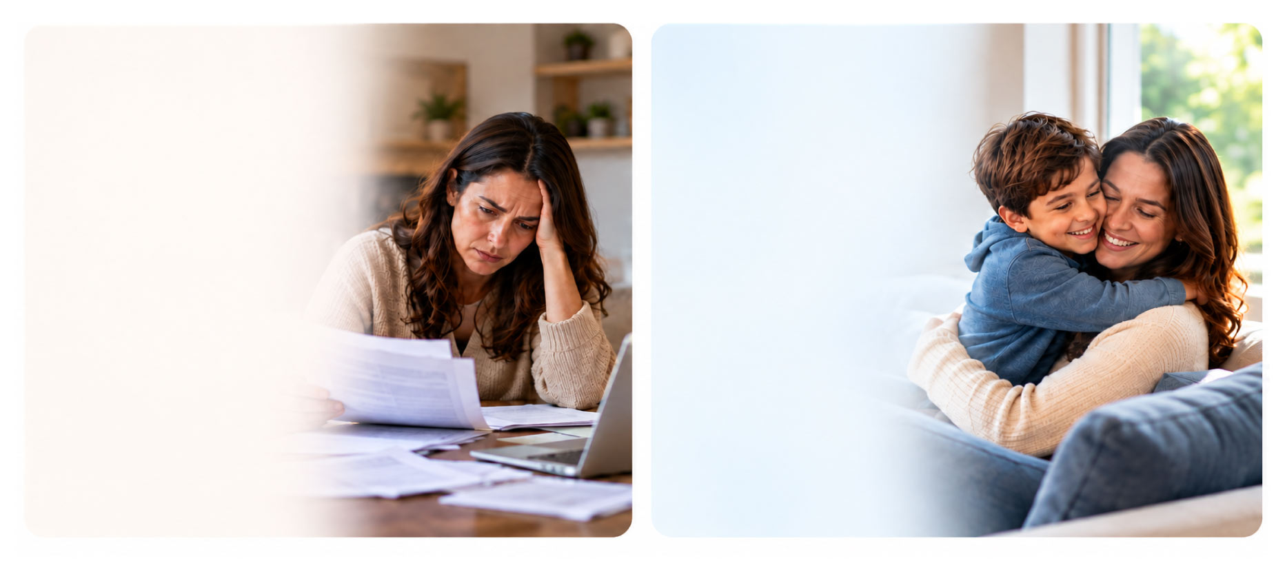 Comparación entre enfrentar un problema familiar sin asesoría y con Legal Prime